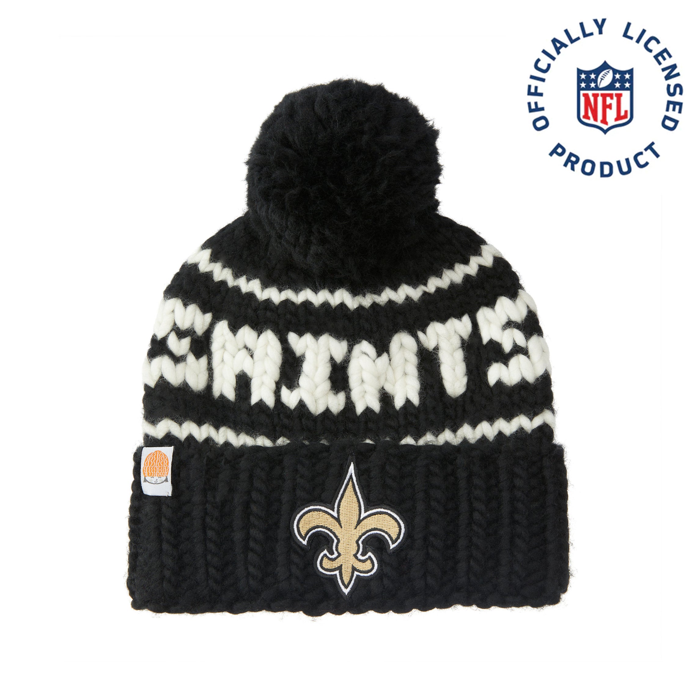 The Saints NFL Beanie with Yarn Pom