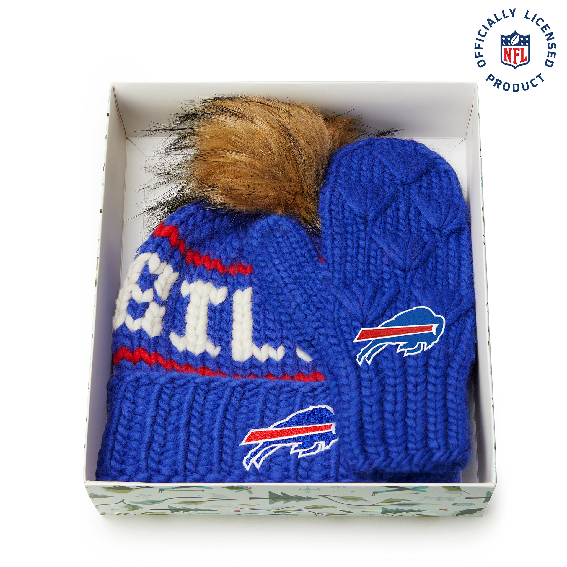 The Bills NFL Beanie and Mitten Gift Set