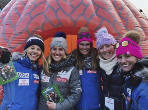 STIK AT THE WOMEN'S WORLD CUP SKI RACE AT KILLINGTON WITH THE BEST CUSTOM PINS!
