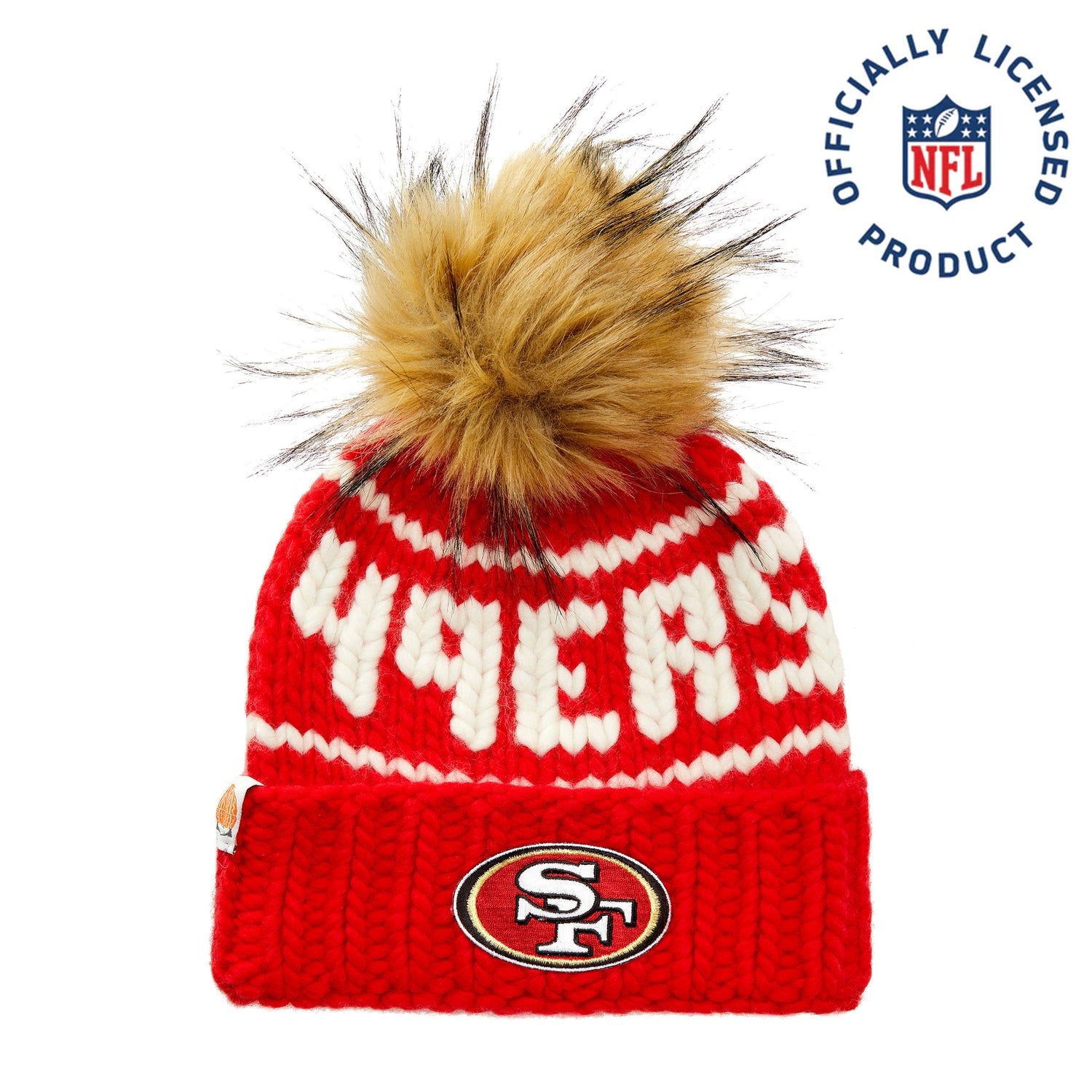 NFL SF 49ers New Era Unisex Beanie Winter Hat with Puff Pom SF