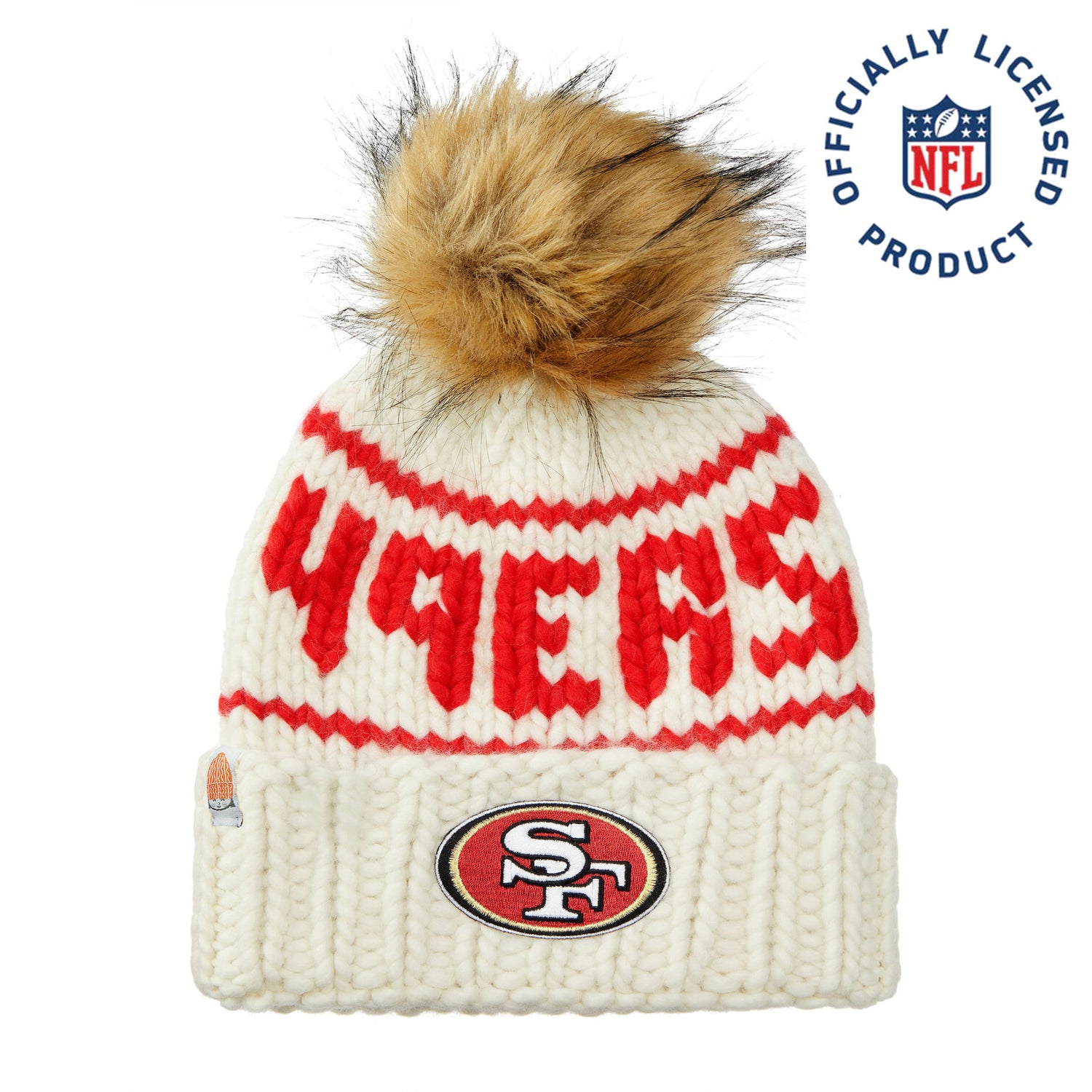 The 49ers Beanie with Faux Fur Pom, Winter Hat