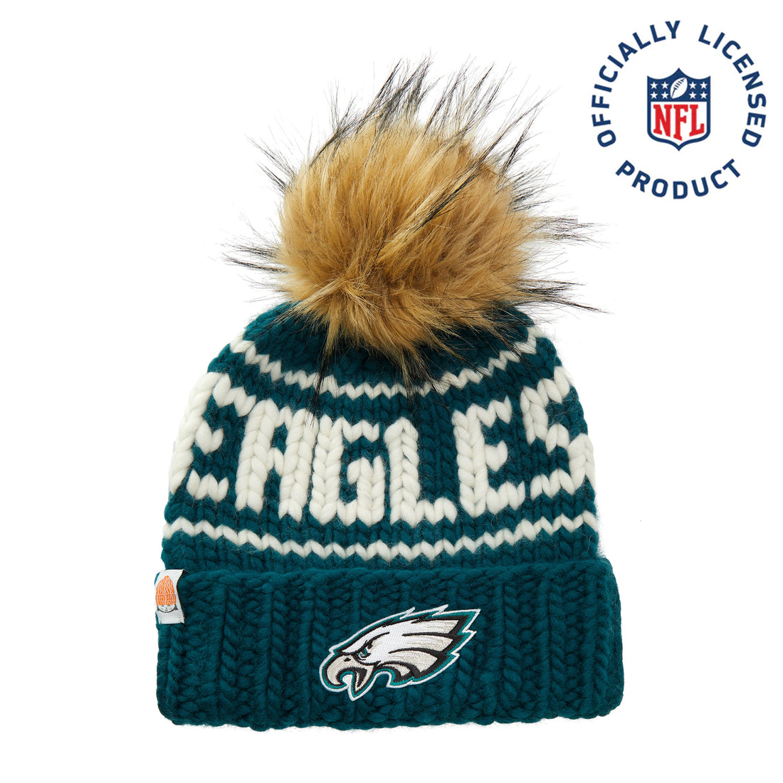 The Eagles NFL Beanie with Faux Fur Pom