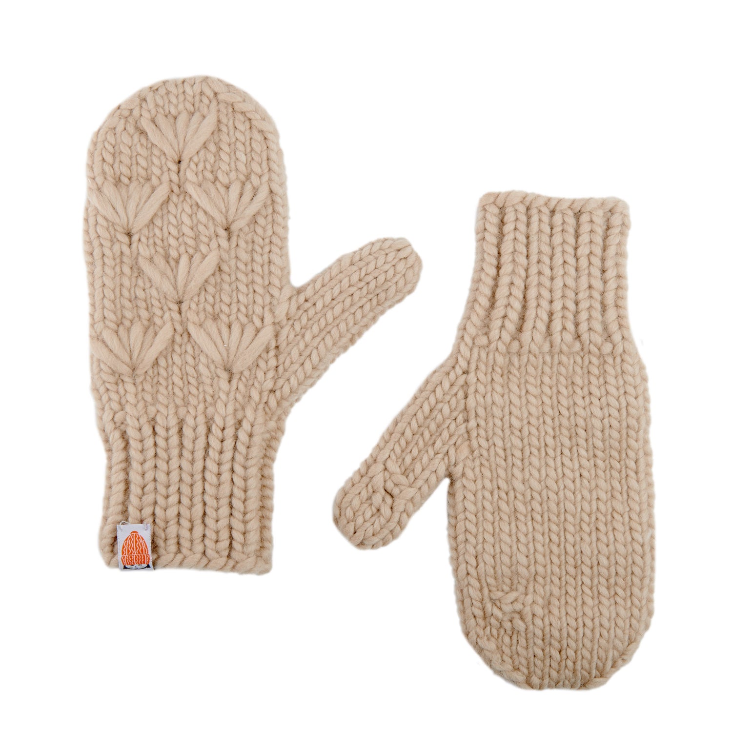 Knit Fingerless Mittens, Superfine Italian Merino Wool, Small