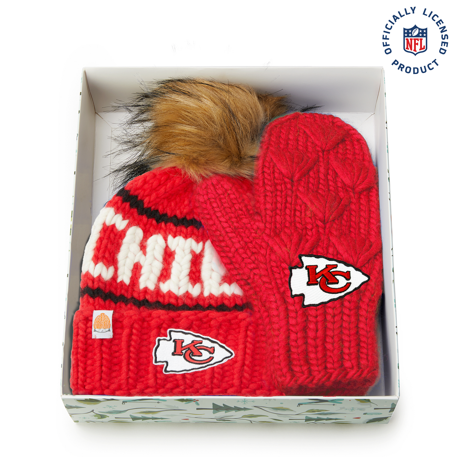 The Chiefs NFL Beanie and Mitten Gift Set