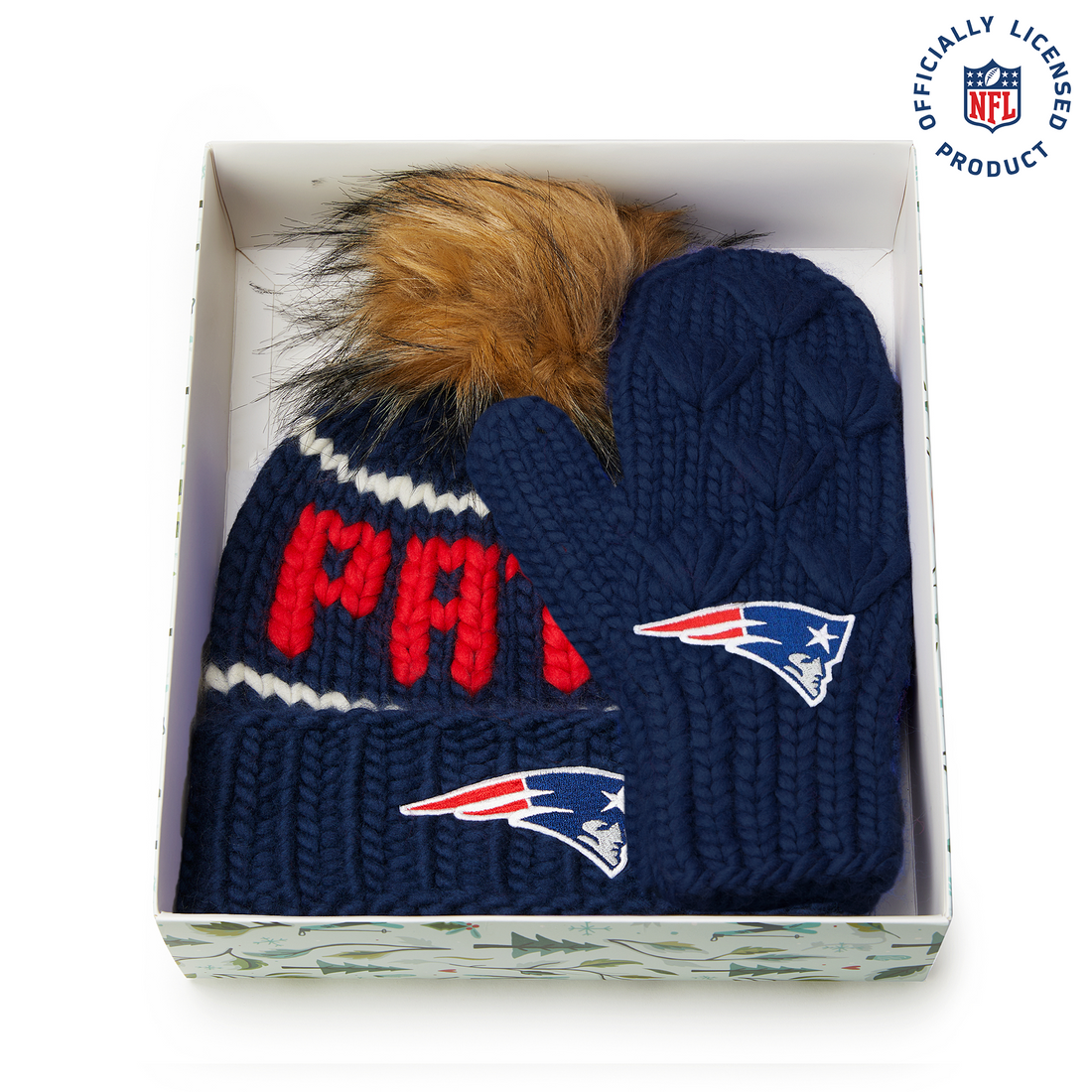 The Pats NFL Beanie and Mitten Gift Set
