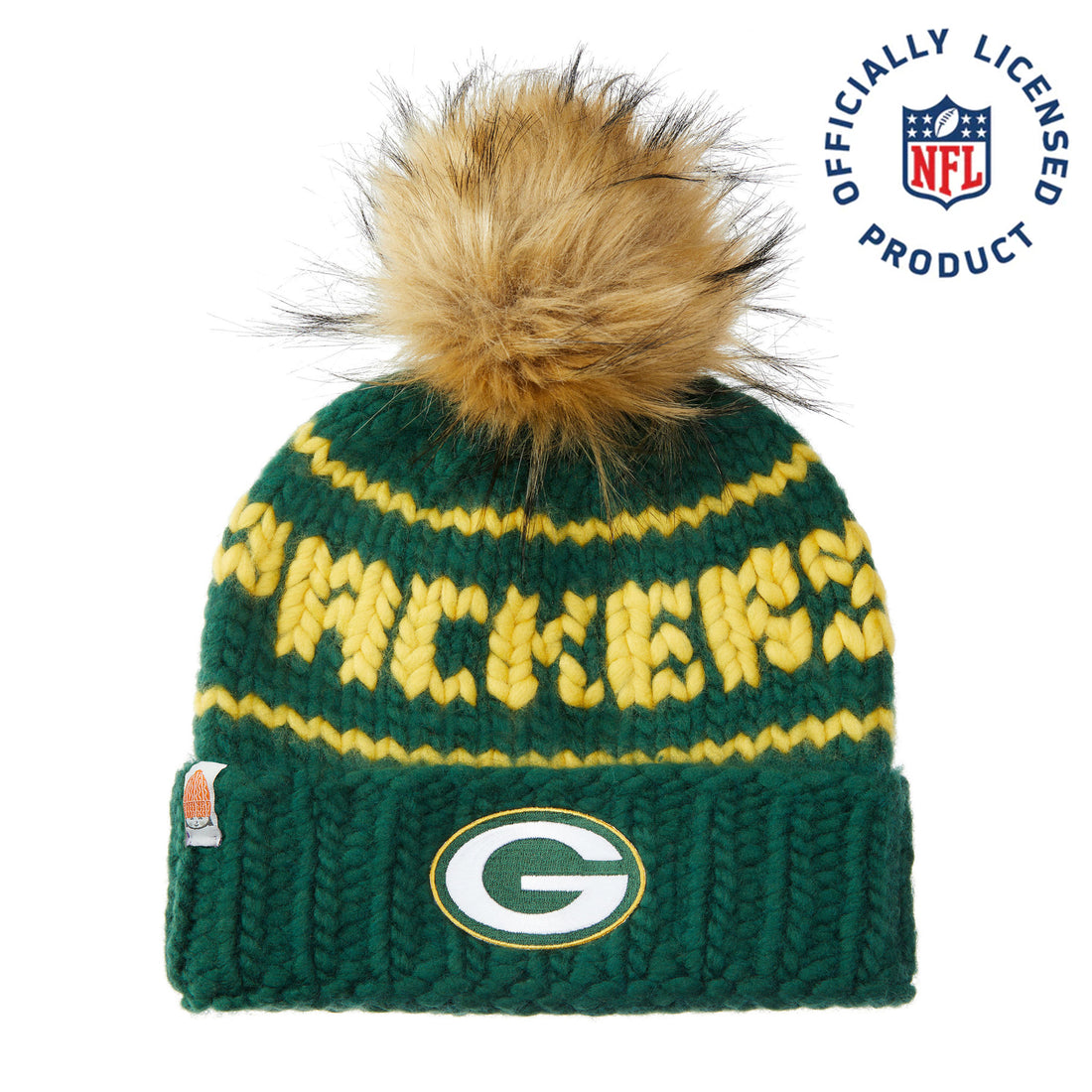 The Packers NFL Beanie with Faux Fur Pom