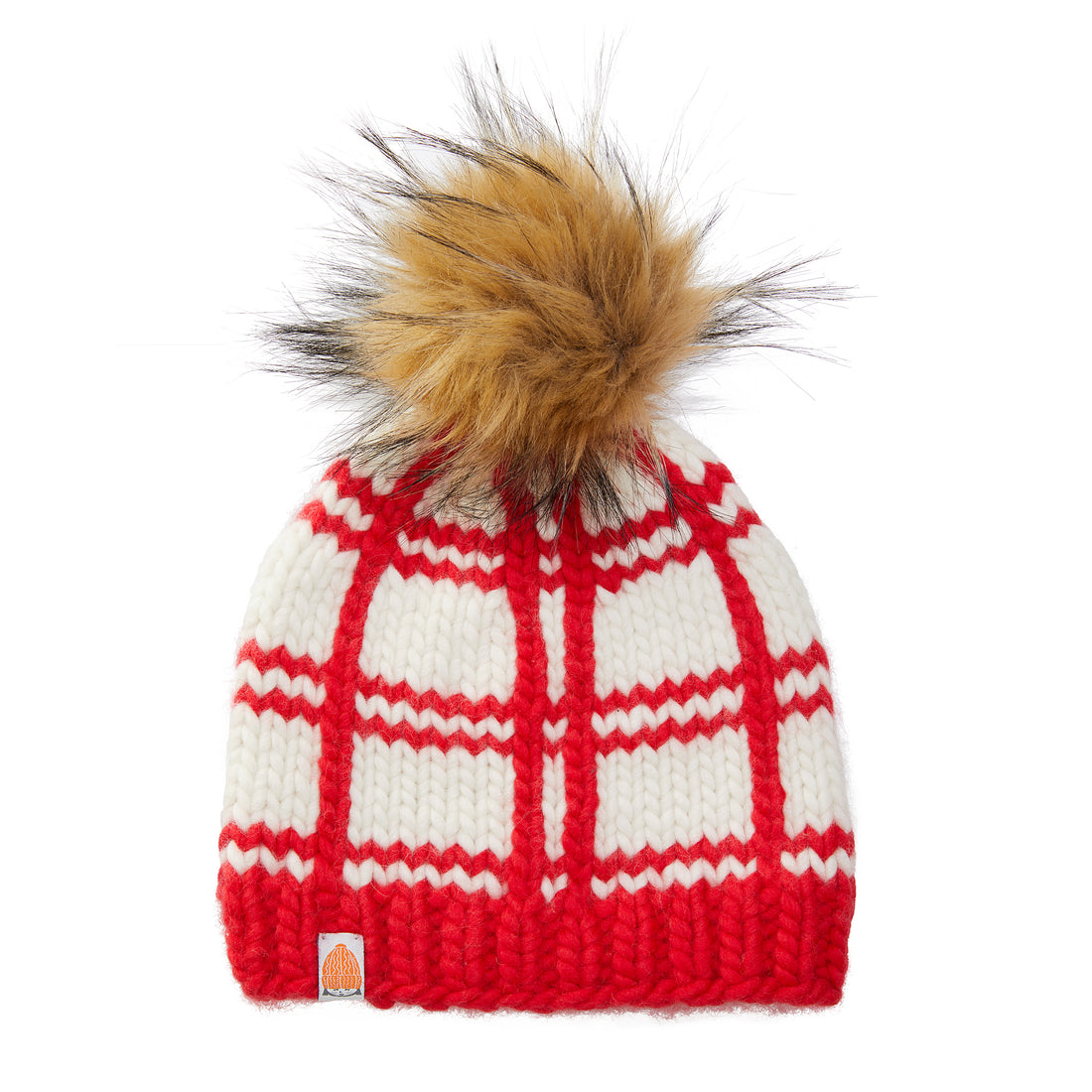 The Plaid Beanie in Red Hot