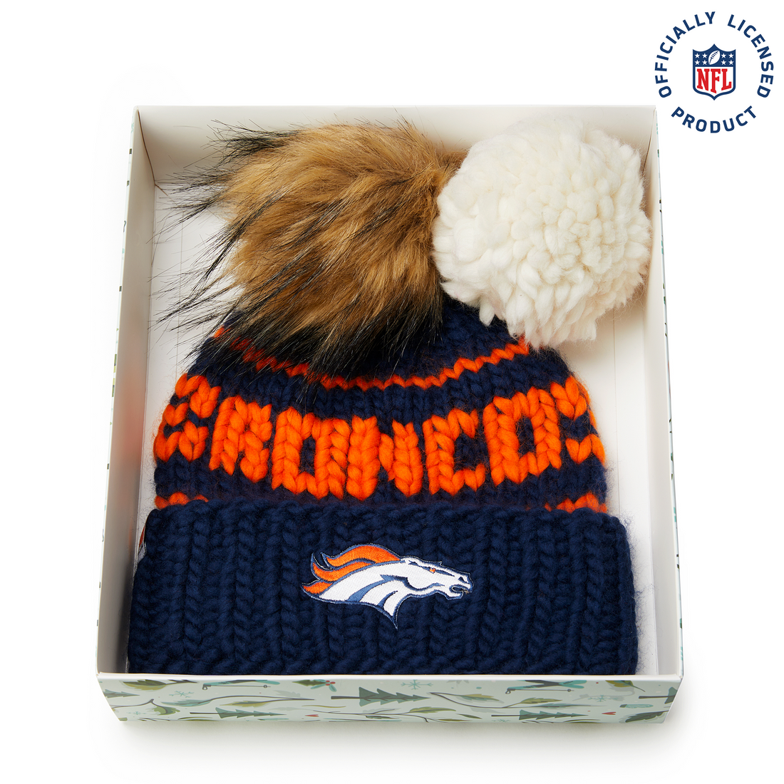 The Broncos NFL Beanie Gift Set