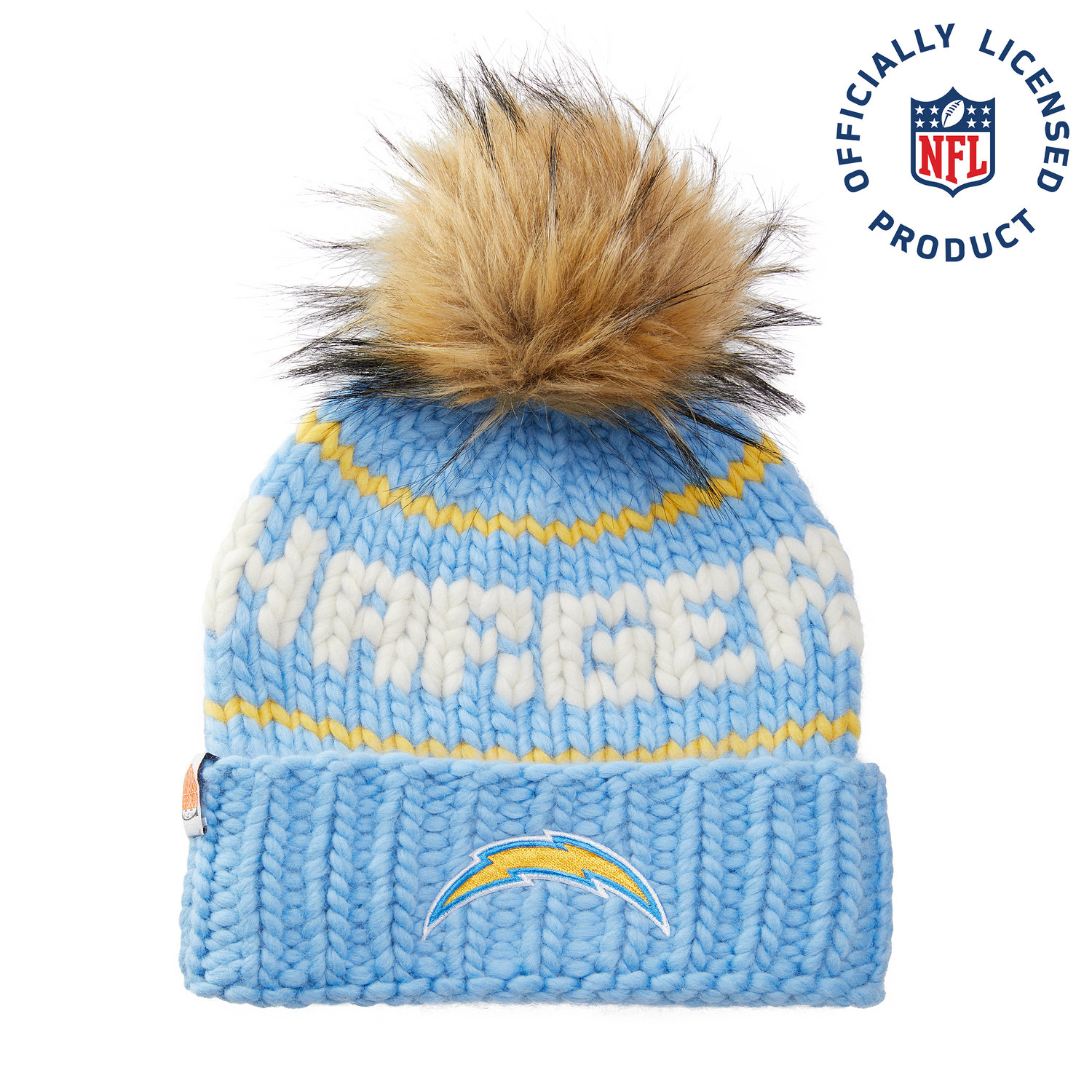 The Chargers NFL Beanie with Faux Fur Pom