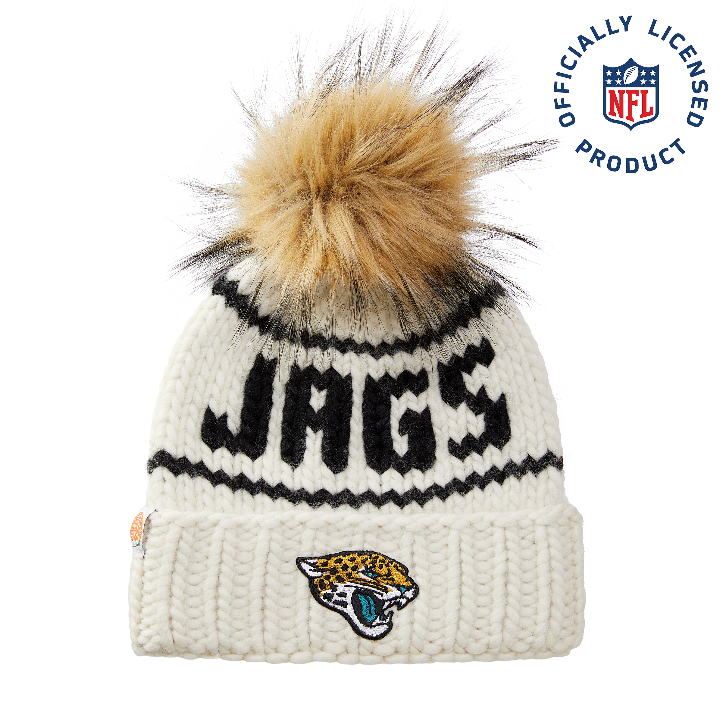 The Jags NFL Beanie with Faux Fur Pom