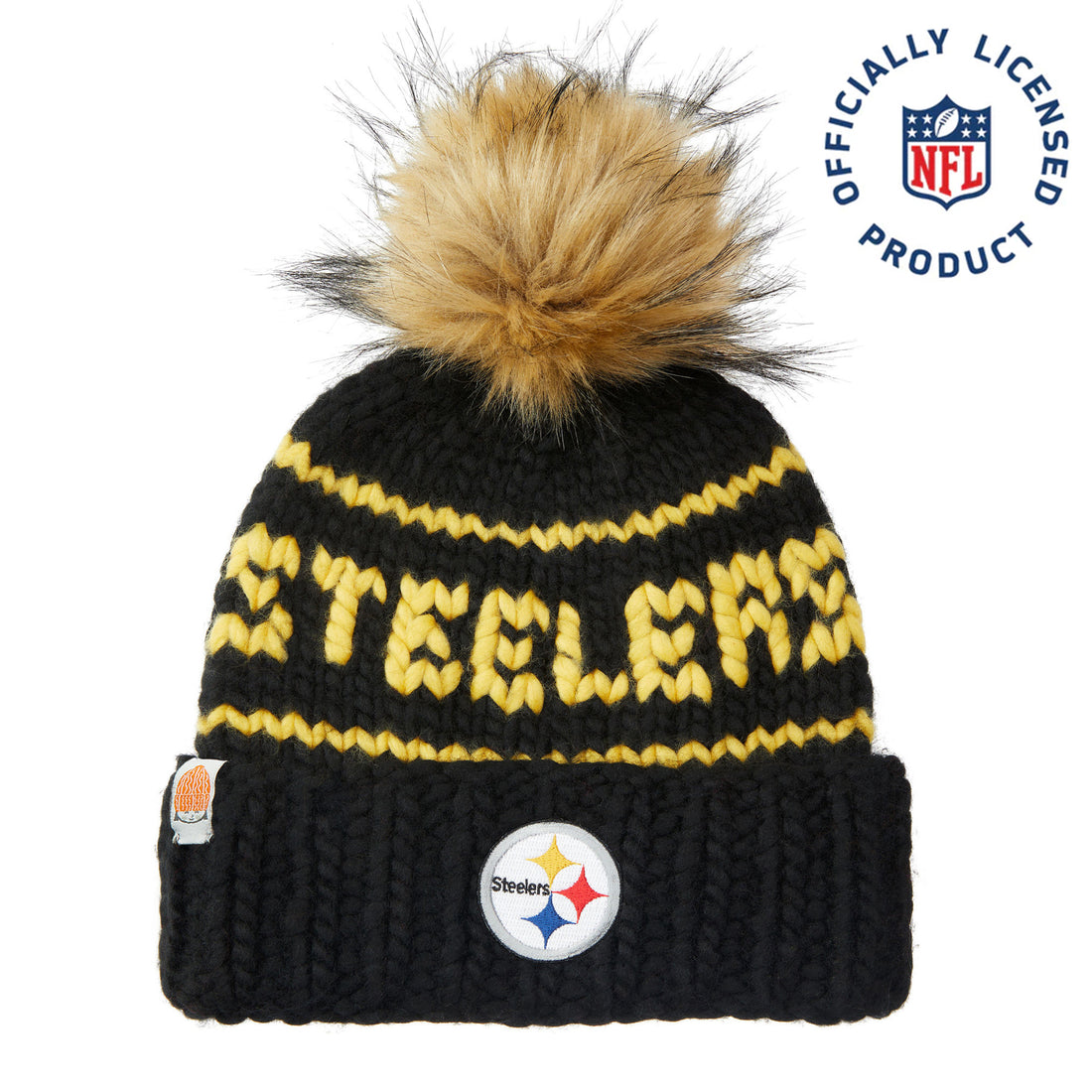 The Steelers NFL Beanie with Faux Fur Pom