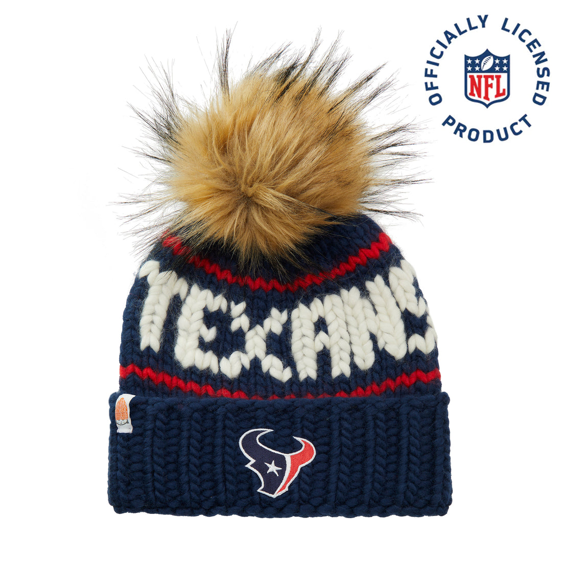 The Texans NFL Beanie with Faux Fur Pom