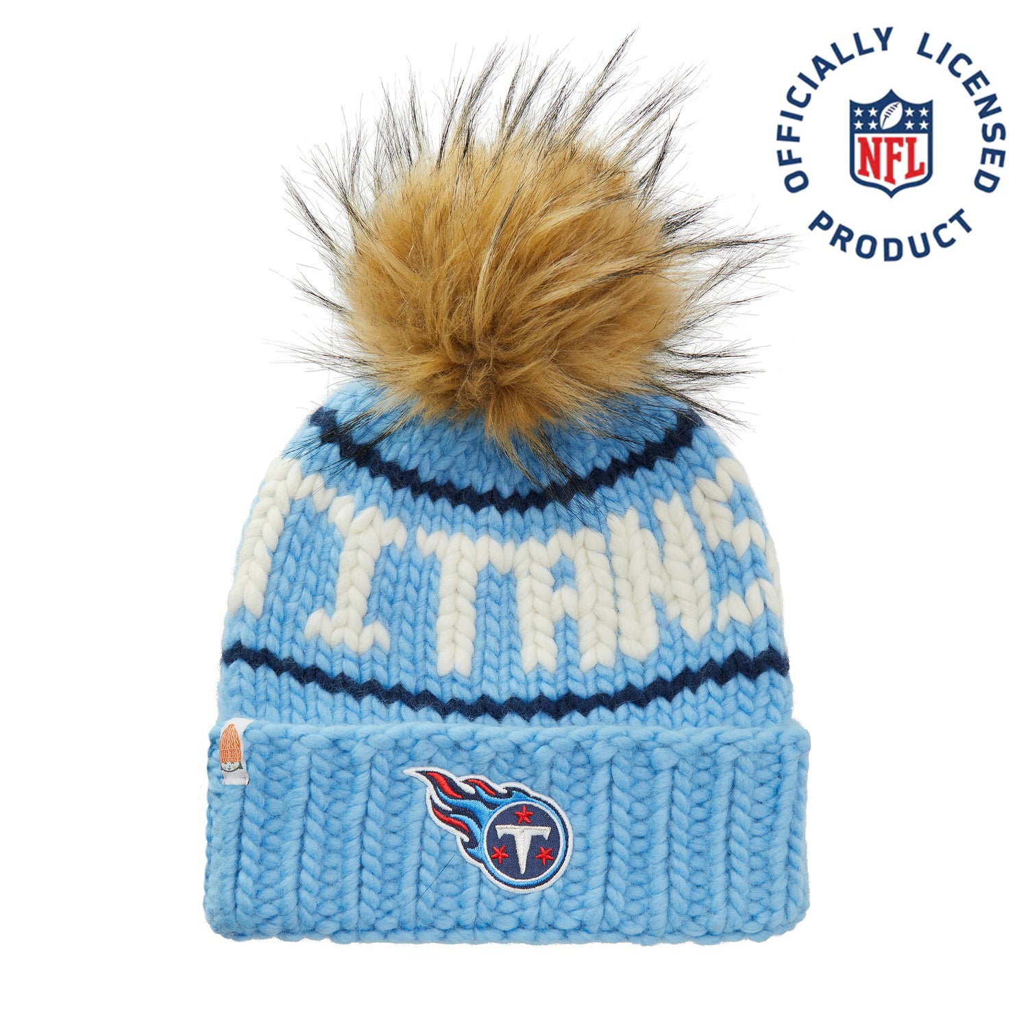 The Titans NFL Beanie with Faux Fur Pom