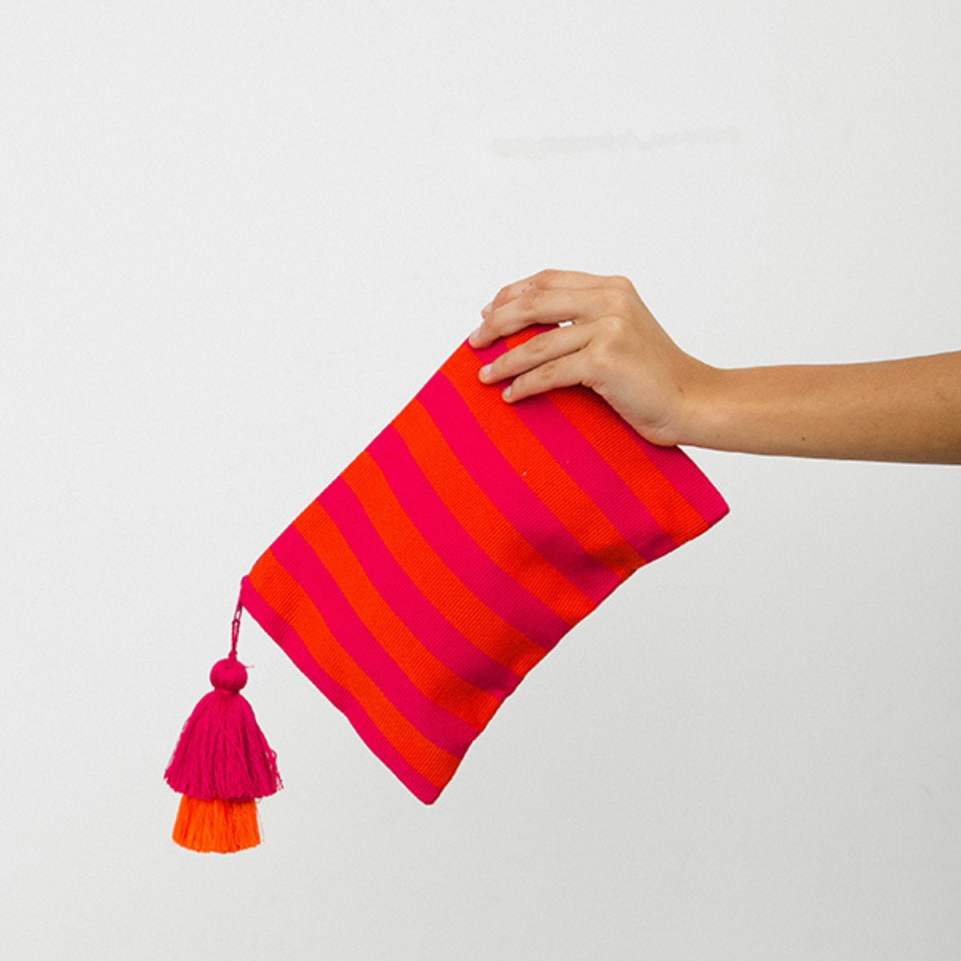 Striped Woven Everything Pouch