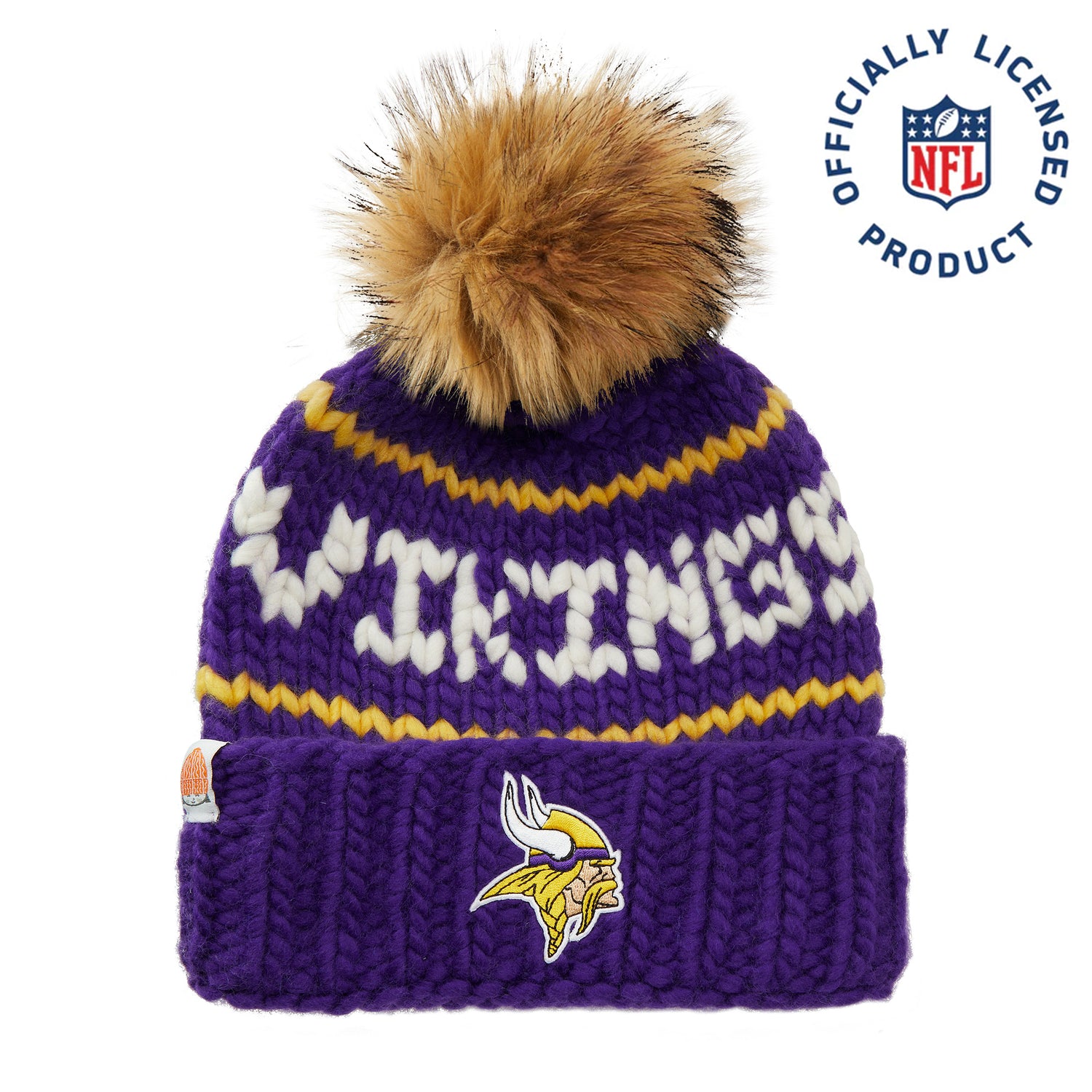 The Vikings NFL Beanie with Faux Fur Pom